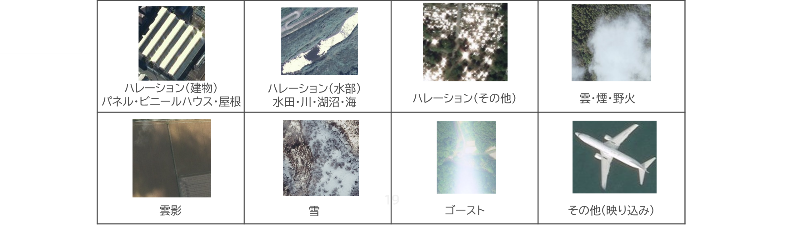 図1　空中写真の障害例